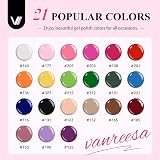 VANREESA Gel Nail Polish Set 21 Colors Base Top Coat UV Soak Off view 2