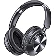 TAGRY Active Noise Cancelling Headphones 100H Playtime Over Ear Bluetooth Headphones with Deep Bass Light Weight Earphones Comfort Headsets with Fast Charging for Travel Home Office PC Black