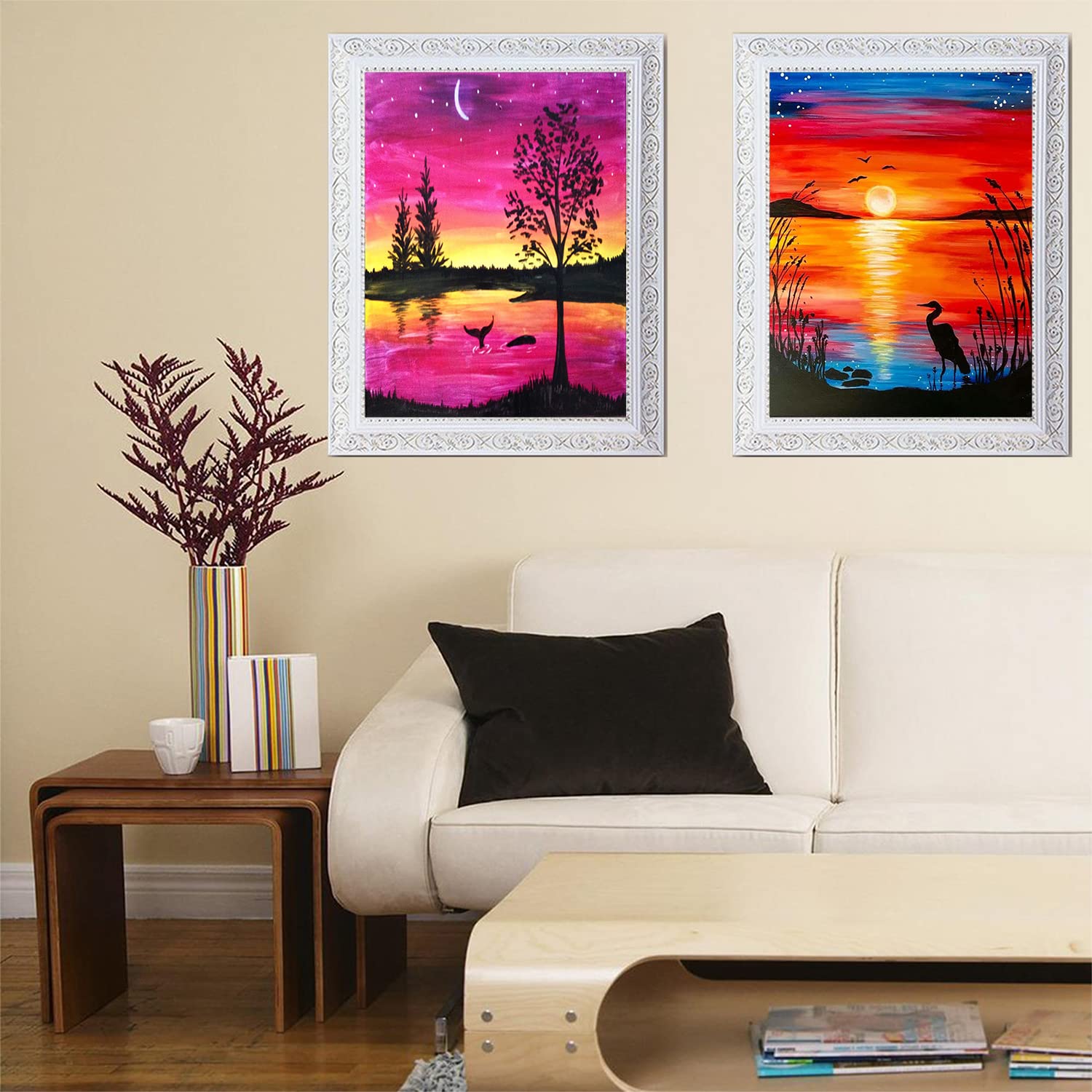 TINY FUN 12 Pack Diamond Painting Kits for Adults 5D Diamond Art Kit Paint by Number for Beginners, DIY Paint with Round Full Drill Diamonds Paintings Gem Art for Home Wall Decor Gift (12X16 Inch