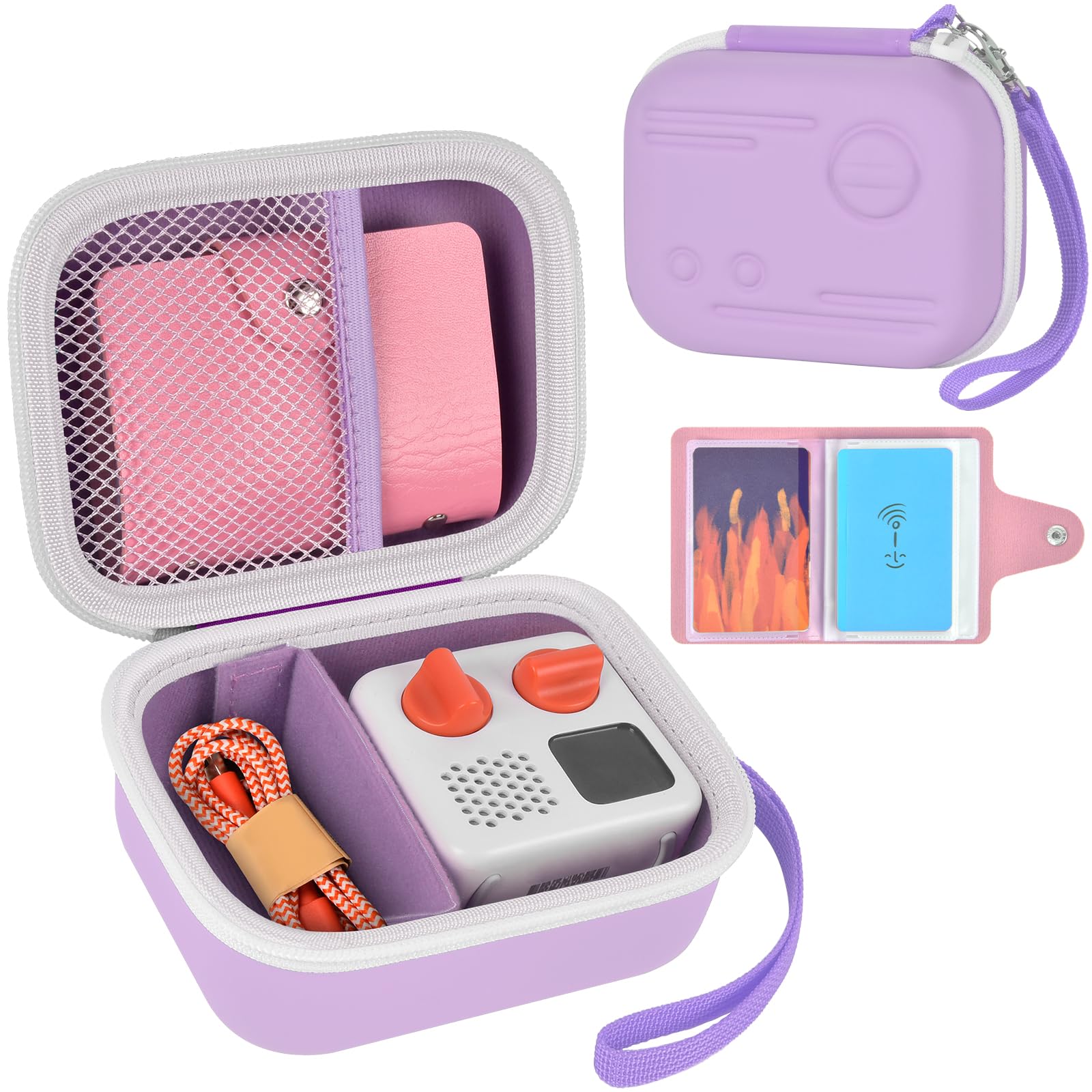 Case Compatible with Yoto Mini (2024 Edition) Kids Screen-Free Bluetooth Audio Player & Card Storage Holder for up to 24 Cards-Purple