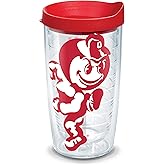 Tervis Ohio State Buckeyes Mascot Colossal Tumbler with Wrap and Red Lid 16oz, Clear