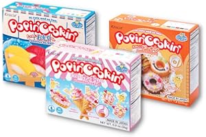 UNHA'S ASIAN SNACK BOX Popin' Cooking Kracie Gummy Kit - 3 Pack Variety Pack Gummy Land, Sushi, and Donut, Assortment Set for Kids Fun Make Japanese Candy