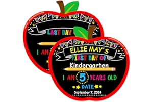 WhatSign First Day of School Sign Board - Double Sided 10.3" X 11.3" First Day of School Apple Chalkboard - Back to School 1st Day of School Sign for Kids