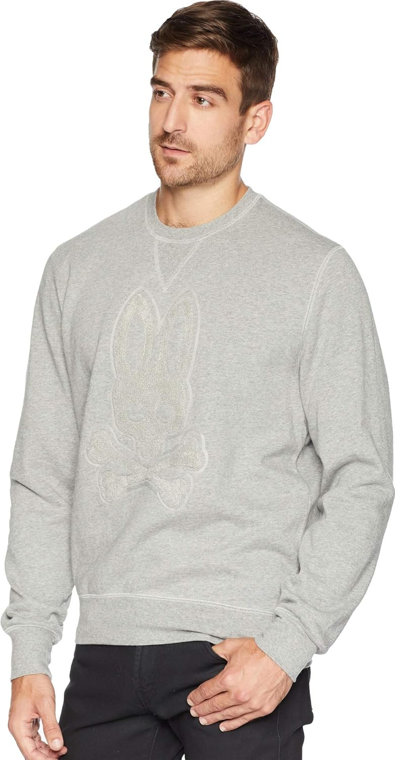 Psycho Bunny Mens Loop Embroidered Logo Sweatshirt Fashion Hoodies & Sweatshirts Men