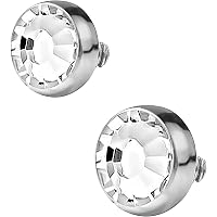 14G Prong Set CZ 316L Surgical Steel Internally Threaded Dermal Anchor