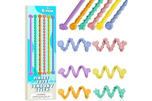 ABDKW Christmas Stocking Stuffers Gifts 6PC,Sensory Sticks Toys for Kids Adults,Textured Calming Silicone Toys,Quiet Classroom Office Desk Toy Anxiety Stress Relief Tools Calm Down Sensory Autism ADHD Kids
