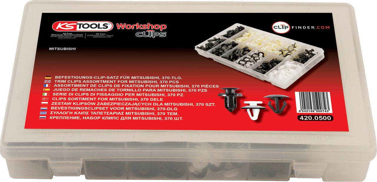 KS Tools 420.0500 Trim Clips Assortment Mitsubishi (370 Pieces)