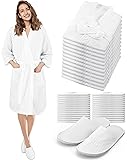 Jecery 12 Sets Waffle Bathrobe and Slippers Bulk