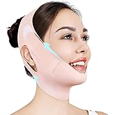 Juskaa Chin Strap for Sleeping,Adjustable Chin Strap,Jaw Strap,Jawline Shaper,V Line Lifting Mask,Pink,M
