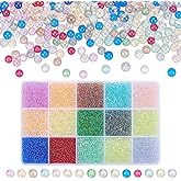 PH PandaHall 180g 15 Colors Resin Bubble Beads 3.5mm No Hole Mini Round Bead Tiny Glass Bubble Beads Colorful Water Droplet Bead Fillers for Nail Art Crafts DIY Resin Molds Fillers Jewelry Making