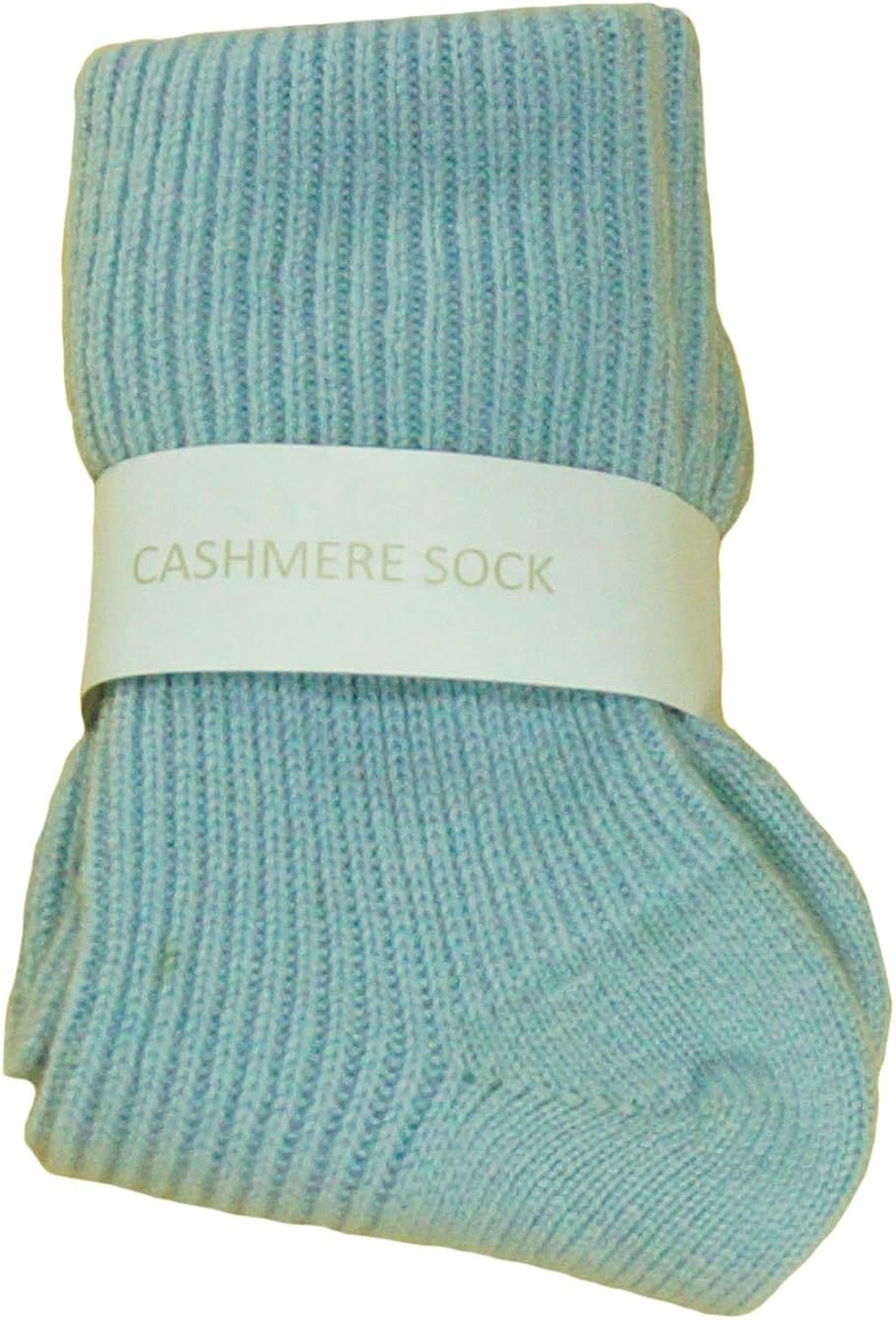 Ladies Luxury 100 Pure Cashmere Bed Socks Pale Blue, One Size Amazon
