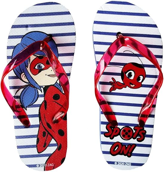 Miraculous Ladybug Flip Flops für Mädchen, Weiß Amazon.de Schuhe