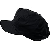 Summer 100% Cotton Plain Blank 8 Panel Newsboy Gatsby Apple Cabbie Cap Hat Black