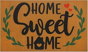 Home Sweet Home Doormat Indoor Outdoor Front Porch Rugs Rustic Carpet Gift Corridor Entrance Patio Greeting Vintage Farmhouse Floor Mat Decoration Supplies 17 x 30 Inches