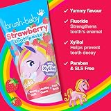 Brush-Baby Natural Strawberry Kids Toothpaste 150ml 3 x 50ml Ages 3+ view 3