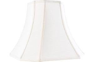 JERHOUS Cream Square Cut Corner Bell Lamp Shade Medium Lampshade 6.5``Top×13``Bottom×10.6``Hight(Spider) Rustic Lamp Shade for Table & Floor Lamp - Lampshade Replacement