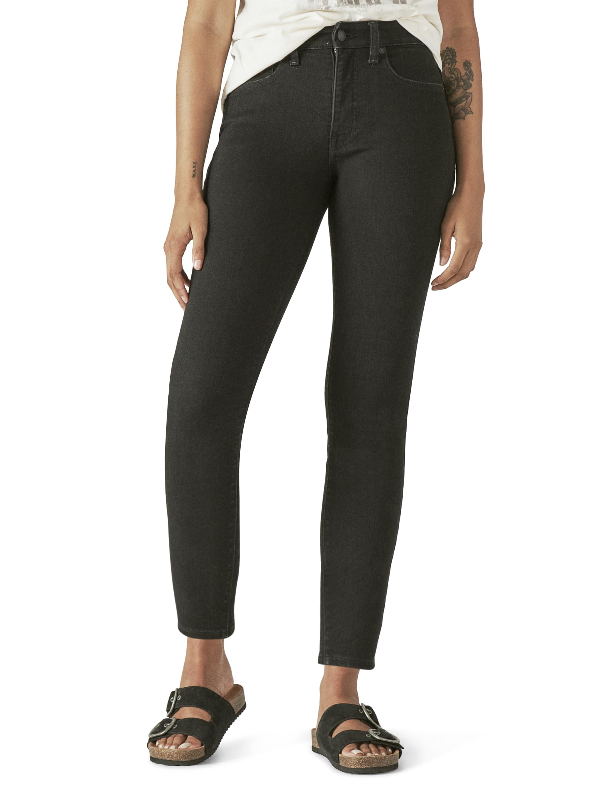 Photo 1 of Lucky Brand womens High Rise Curvy Skinny Jeans, Weathered Black, 30W x 27L US