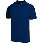 Three Sixty Six Collarless Golf Shirts for Men - Quick Dry Short Sleeve T-Shirt with 4-Way Stretch Fabric & UPF 30