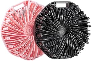 Silicone Body Scrubber, Exfoliating Body Scrubber for Sensitive Skin, Non-Slip Shower Scrubber for Body, Silicone Body Brush for Showering, Charcoal, Effective Showering Exfoliation, Gentle Massage