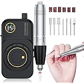 Professional Nail Drill 35000 RPM,SONGMIN Portable Cordless Efile with Bits Kit for Acrylic Nails Gel Polishing Removing,Rechargeable Electric Nail File Machine for Manicure,Pedicure Salon Home,Black