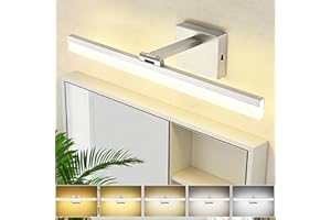 SOLFART 24 inch LED Vanity Lights Brushed Nickel Bathroom Light Fixture Bathroom Vanity Lights Over Mirror Vanity Lighting Fixtures 5 Color Temperature Dimmable Led Light Bar 5CCT