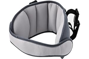 StoHua Kids Car Seat Head Support Band, Adjustable Child Carseat Headhold, Safety Car Seat Neck Relief Strap, Breathable Head Neck Pillow Support – Baby Travel Accessories, Dark Grey