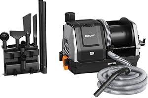 Giraffe Tools Grandstorm Retractable Vacuum Cleaner with 30 FT Hose Wall Mounted, Wet Dry Vacuum Cleaner with 6 Nozzles for C