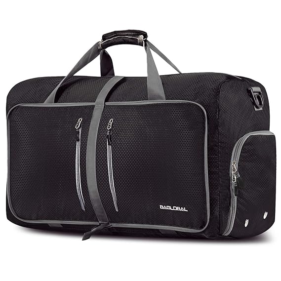 BAGLOBAL Faltbare Reisetasche Leichte Sporttasche 60L - 80L Bag mit schuhfach für Leichter reisegepäck,Travel, Gym, trainings