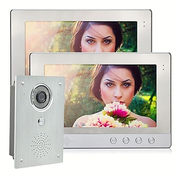 Farb Video Gegensprechanlage Tursprechanlage 10 Monitor Silber