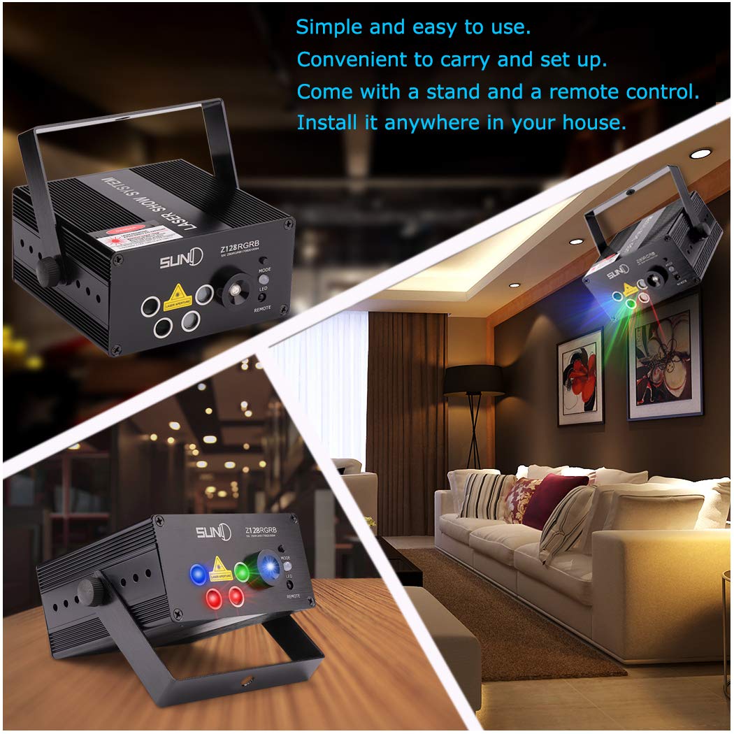 SUNY Laser Lights Music Show DJ 128 Combinations Christmas Laser