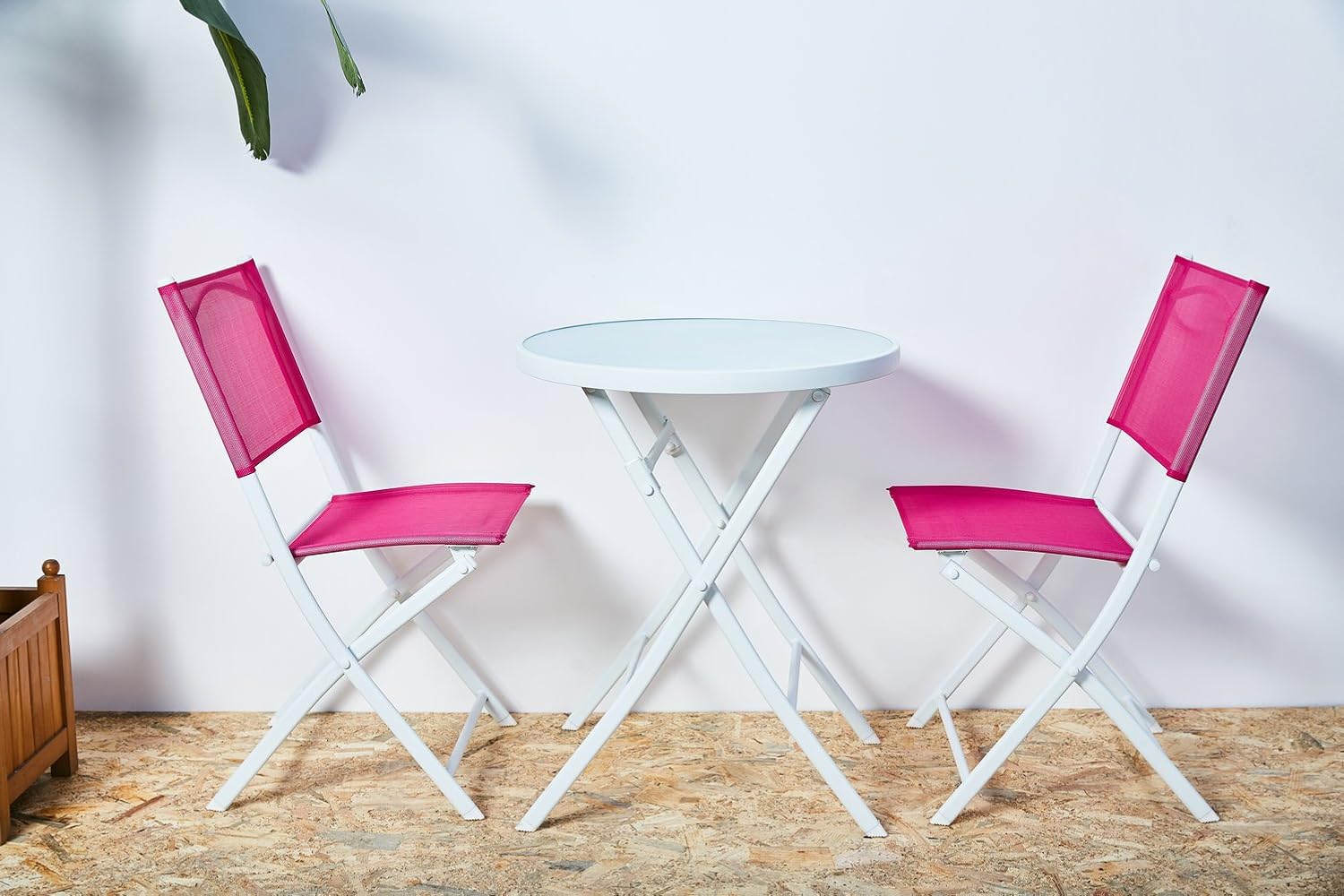 Grand patio Conjunto de Mesa y sillas Plegables para Exterior