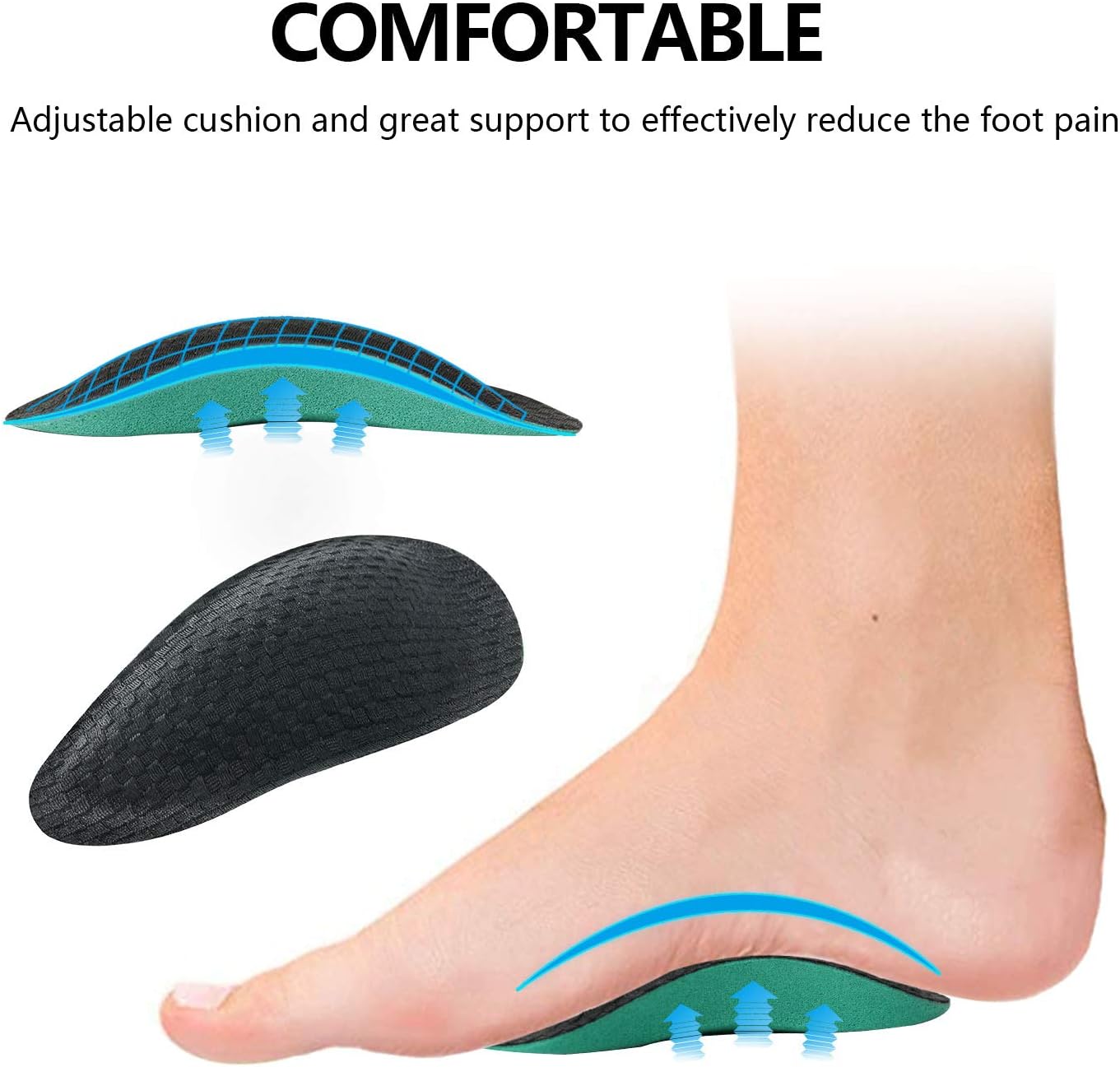 Arch Support Brace for Men & Women Elastic Copper Bandage Foot Care Brace for Pain Relief of Plantar Fasciitis, Heel Spurs, Flat Feet: Health & Personal Care