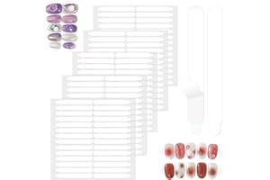 WWYICHEN Double Sided Nail Tape, Nail Art Display Strip Strong Adhesive Transparent Mounting Tape for Nail Salon Colors Storage Design Supplies, 5 Sheets