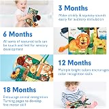 hahaland Jungle Tails Sensory Soft Book for Babies 10 Texture Pages Crinkle view 4
