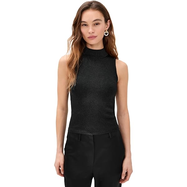 alice + olivia Women's Harmon Drapey Slip Tank, Black, XS at