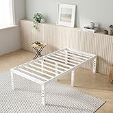 Novilla Twin Bed Frame, 14 Inch Metal Platform Bed Frame Twin Size with Storage Space Under Bed, Heavy Duty Steel Slat Support, Easy Assembly, No Box Spring Needed, White