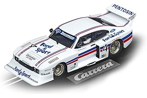 Carrera 30926 Ford Capri Zakspeed Turbo Lili Reisenbichler No. 4 1:32 Scale Digital Slot Car Racing Vehicle for Carrera Digital Slot Car Race Tracks, White, Blue, Red