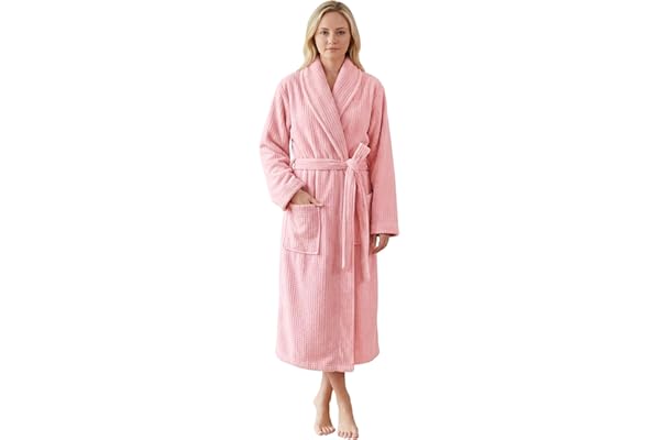 PJGGZ Women's Shawl Collar Bathrobe, Soft Long Towel Robes for Women - Super Absorbent Quick Dry yet Warm
