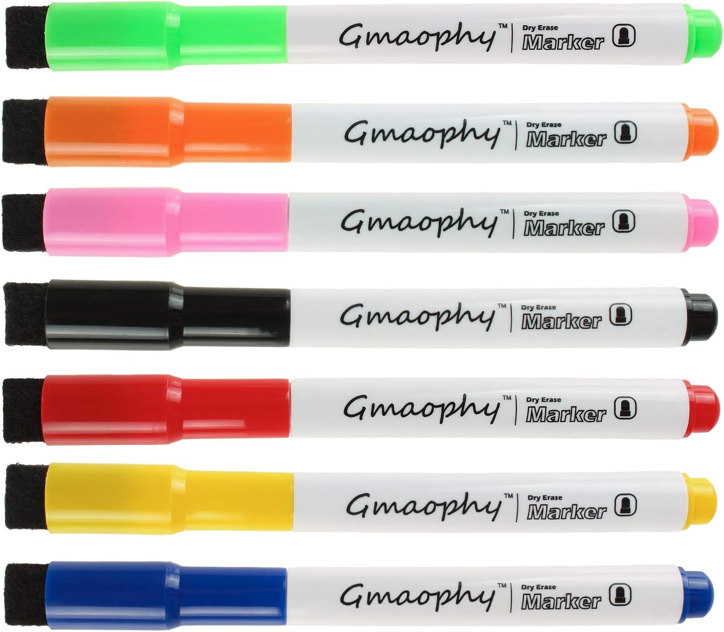 Magnetic Dry Erase Markers - 16 Pcs Black Whiteboard Markers with Eraser Cap, Low Odor Dry Erase Markers for Glass/Whiteboard/Porcelain/Plastic/School/Office