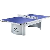 CORNILLEAU - 510M Fixed Outdoor Table Tennis Table - Institutional Ping Pong Table - 7mm Laminate Top - Racket Holders - Ball Dispensers - Blue