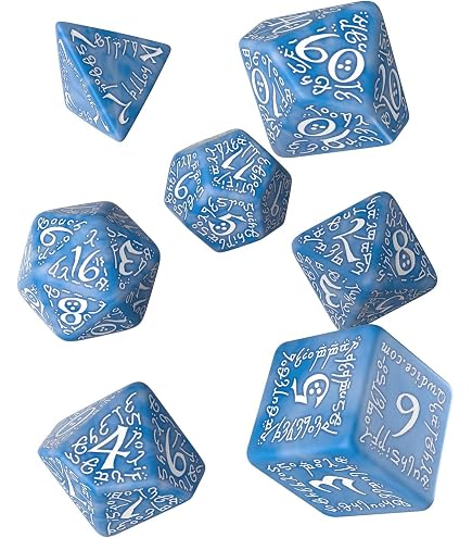 Q-Workshop Classic RPG Dice Set – Weiß/Schwarz, 7-teilig Für Pen & Paper