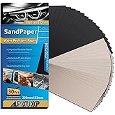 ALPXUXP Wet Dry Sandpaper 30Pcs Ultra Fine Waterproof Sand Paper Sheets 9x3.6 Inch Include Grit 1000 1500 2000 3000 5000 1000