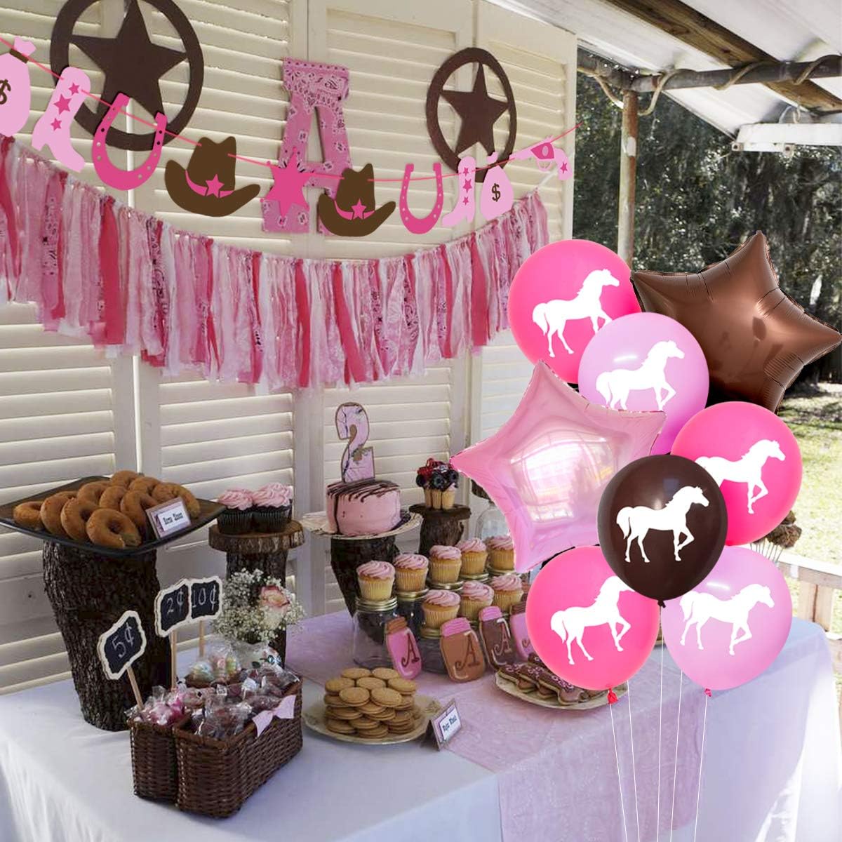 Kreatwow Western Cowgirl Party Decorations Cheval Fete Danniversaire Fournitures Pour Les Avec Cowgirl Guirlande Joyeux Anniversaire Banniere Rose Ballons En Latex Decorations Et Accessoires De Fetes Loisirs Creatifs Rodschinson Com