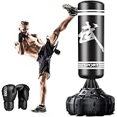 Freestanding Punching Bag for Adults, 67'', Heavy Boxing Bag with Boxing Gloves, No Spring Low-Noise, for Home Office Kickboxing