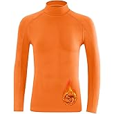 Blueleaf Youth Boys' Thermal Compression Shirt Mock Neck Long Sleeve Fleece Lined Base Layer Football Baseball Undershirt