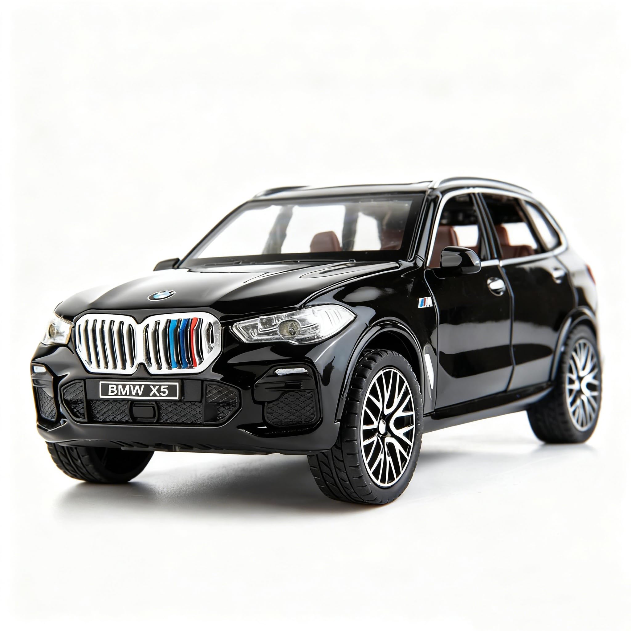 TGRCM-CZ 1/32 Compatible with BMW X5 SUV Model Car Toy, Diecast Alloy Pull Back Car Model with Light and Sound Toy Vehicles for Kids Black