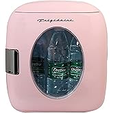 Frigidaire Retro Mini Personal Fridge Cooler, Holds 9L or 12 Cans, Portable for Car, Office, Bedroom, Dorm Room, or Cabin, Fe