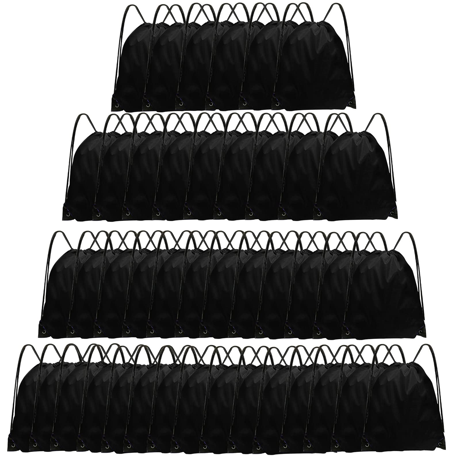 Photo 1 of Grneric Drawstring Backpack Bulk 42 Pcs String Backpack Drawstring Bags Cinch Bag Sackpack for Men Women Gym (Black)