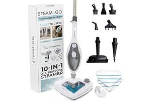 Steam and Go 10-in-1 Steam Mop - Multi-Functional Floor Steamer for Home Use w/Detergent Chamber, Detachable Handle & Handheld Cleaner for Tile, Grout, Hardwood, Upholstery, Carpets & Furniture
