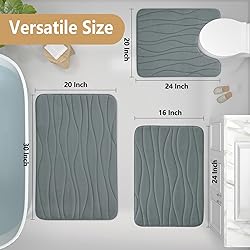 Buganda Memory Foam Bathroom Rug Mat 59x20, Extra